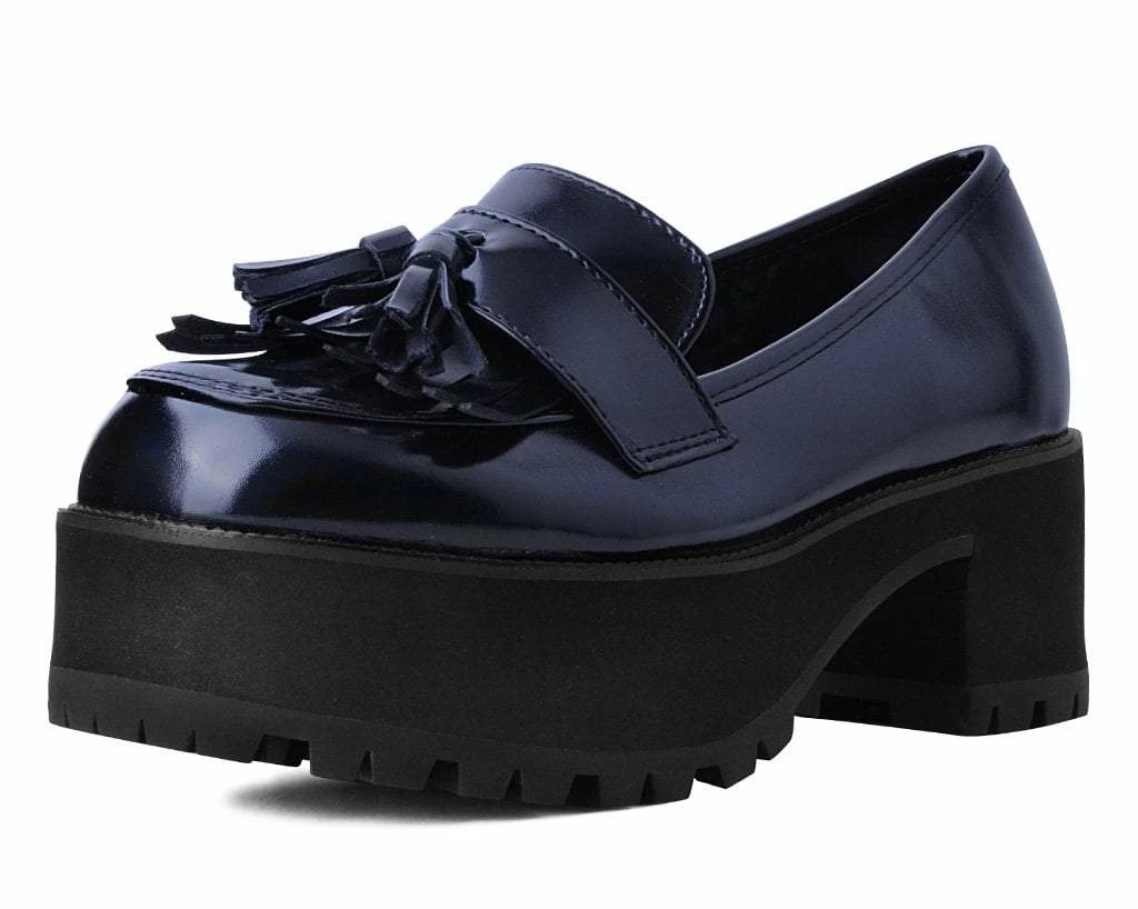 A9826L Black Oil Haze Loafer Platform