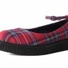 A9863L Red Plaid Pointed Ballet Creeper Women