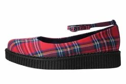 A9863L Red Plaid Pointed Ballet Creeper Women