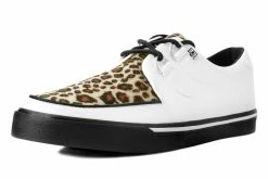A9874 Women White TUKskinβ’ & Leopard D-Ring VLK Sneaker