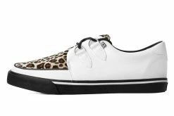 A9874 Women White TUKskin™ & Leopard D-Ring VLK Sneaker