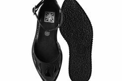 A9877L Women Black & Patent Flame Sandal