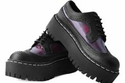 A9886 Black & Burgundy Double Decker Brogue Women