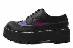 A9886 Black & Burgundy Double Decker Brogue Women