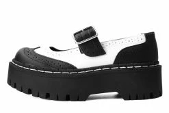 A9888L Women Black & White Double Decker Mary Jane