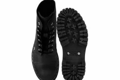 A9890 Women Black 7-Eye Double Decker Boot