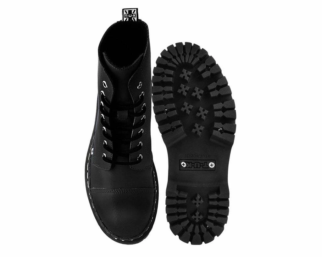 A9890 Women Black 7-Eye Double Decker Boot