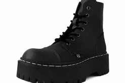 A9890 Women Black 7-Eye Double Decker Boot