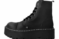 A9890 Women Black 7-Eye Double Decker Boot