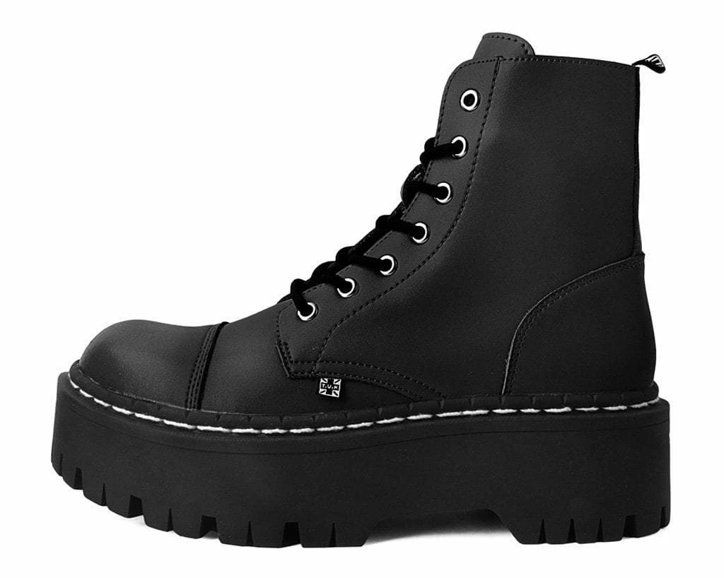 A9890 Women Black 7-Eye Double Decker Boot