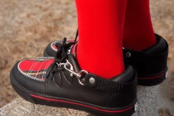 A9924 Women Black TUKskin™ & Red Tartan VLK Sneaker