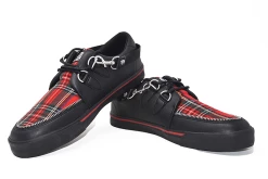 A9924 Women Black TUKskin™ & Red Tartan VLK Sneaker