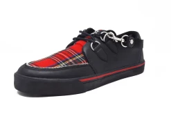 A9924 Women Black TUKskinโข & Red Tartan VLK Sneaker