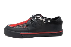 A9924 Women Black TUKskin™ & Red Tartan VLK Sneaker