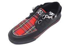 A9924 Women Black TUKskin™ & Red Tartan VLK Sneaker