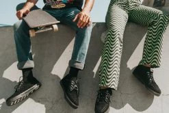 A9925 Black Suede Quilted Interlace Sneaker Women