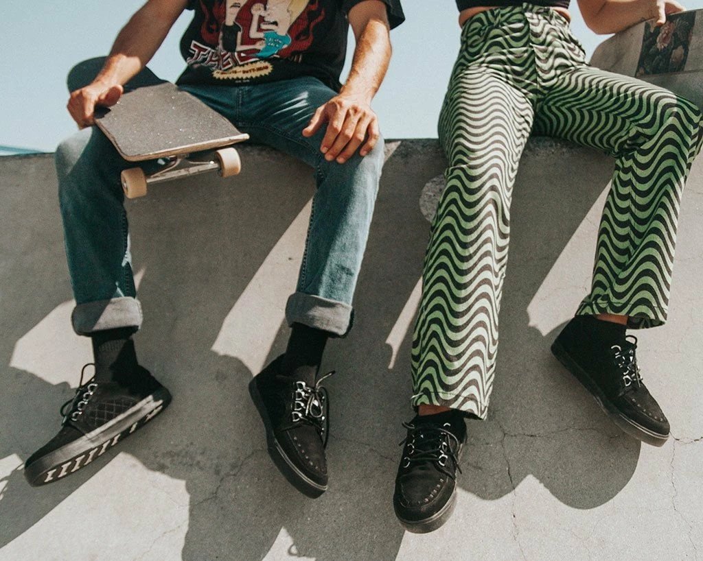 A9925 Black Suede Quilted Interlace Sneaker Women