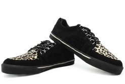 A9927 Black Suede & Leopard Quilted Interlace Sneaker Men
