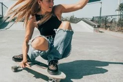 A9927 Black Suede & Leopard Quilted Interlace Sneaker Men