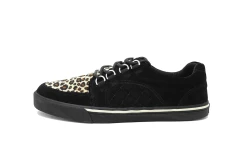 A9927 Black Suede & Leopard Quilted Interlace Sneaker Men