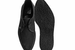 A9931  Black Suede X-Stitch Pointed Creeper