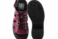 A9963L Red Lace Up Bubble Heel Women