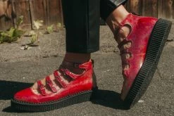 A9970L Red Oil Slick Multi-Strap Mary Jane Women