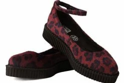 A9974L Burgundy Leopard Pointed Mary Jane Women