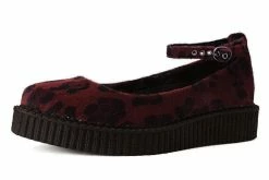 A9974L Burgundy Leopard Pointed Mary Jane Women
