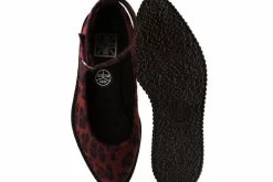 A9974L Burgundy Leopard Pointed Mary Jane Women