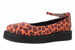 A9986L Orange Leopard Pointed Ballet Creeper