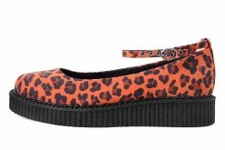 A9986L Orange Leopard Pointed Ballet Creeper