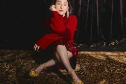 A9987L Mustard Leopard Pointed Ballet Creeper