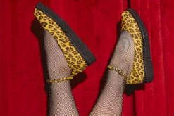 A9987L Mustard Leopard Pointed Ballet Creeper