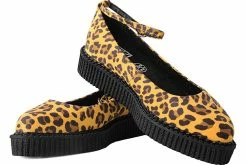 A9987L Mustard Leopard Pointed Ballet Creeper