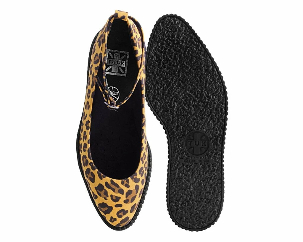 A9987L Mustard Leopard Pointed Ballet Creeper