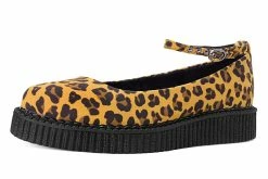 A9987L Mustard Leopard Pointed Ballet Creeper