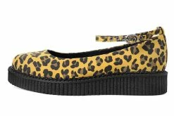 A9987L Mustard Leopard Pointed Ballet Creeper