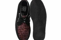 D9761 Women Black Suede & Leopard 1970 Original Creeper