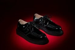 D9762 Black Leather 1970 Original Creeper Women