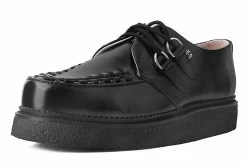 D9762 Black Leather 1970 Original Creeper Women