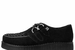 F7270 Women Black Suede Viva II Low Creeper