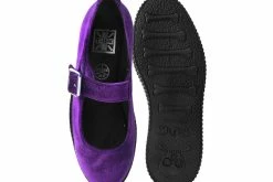 F9868L Women Purple Velvet Viva II Mary Jane