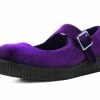 F9868L Women Purple Velvet Viva II Mary Jane