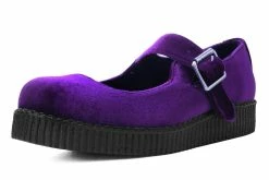 F9868L Women Purple Velvet Viva II Mary Jane