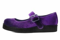 F9868L Women Purple Velvet Viva II Mary Jane