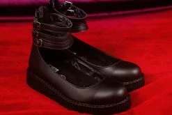 F9909L Black TUKskin™ 3-Strap Mary Jane Women