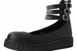 F9909L Black TUKskin™ 3-Strap Mary Jane Women