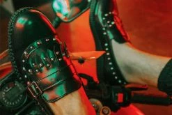 F9929 Women Black Studded Loafer