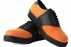 F9941 Black TUKskin™ & Orange Suede Saddle Oxford Women